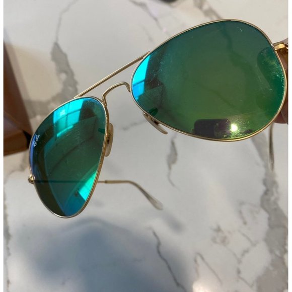 Ray-Ban Blue Green Aviator Sunglasses - Picture 7 of 9